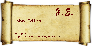 Hohn Edina névjegykártya